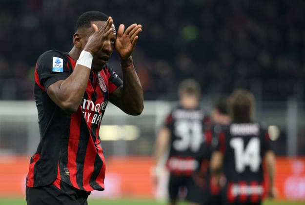 March 8, 2026, Milan, MILAN: Ac Milan s Pervis Estupinan jubilates after scoring goal of 1 to 0 during the Italian serie A soccer match between Milan and Inter at Giuseppe Meazza stadium in Milan, 8 March 2026..ANSA MATTEO BAZZI. Serie A: Milan-Inter  - ZUMAa110 20260308_zaf_a110_074 Copyright: xMatteoxBazzix