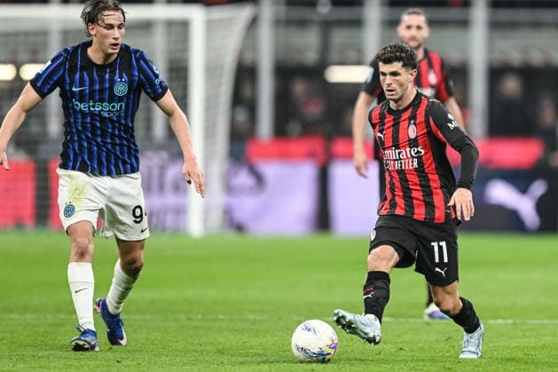 Christian Pulisic of AC Milan in action during the Italian Serie A football match between AC Milan and Inter FC Internazionale on 8 March 2026 at Giuseppe Meazza San Siro Siro stadium in Milan, Italy  Copyright: xTizianoxBallabio IPAxSportx xipa-agency.netx xx IPA_72591183 IPA_Agency_IPA72591183