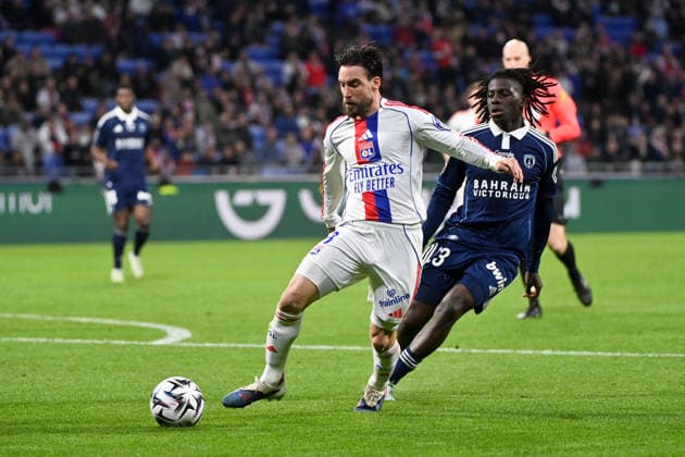 Olympique Lyonnais v Paris FC - Ligue 1 McDonald s 2025 2026 23 Rudy Nzingoula MATONDO (pfc) - 03 Nicolas TAGLIAFICO (ol) during the Ligue 1 McDonald s match between Lyon and Paris FC at Groupama Stadium on March 8, 2026 in Lyon, France. Lyon France  Copyright: xFEPx 776348314