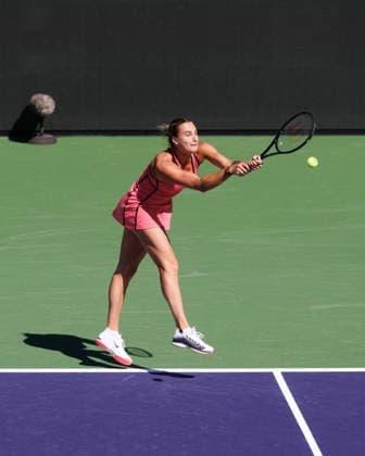 March 8, 2026: Aryna Sabalenka in action againstJaqueline Cristian (ROU) during their round 3 match at the BNP Paribas Open on March 7, 2026, held at the Indian Wells Tennis Garden in Indian Wells, California. Indian Wells USA - ZUMAc04_ 20260308_zma_c04_094 Copyright: xMalxTaamx