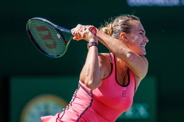 March 8, 2026: Aryna Sabalenka in action againstJaqueline Cristian (ROU) during their round 3 match at the BNP Paribas Open on March 7, 2026, held at the Indian Wells Tennis Garden in Indian Wells, California. Indian Wells USA - ZUMAc04_ 20260308_zma_c04_104 Copyright: xMalxTaamx