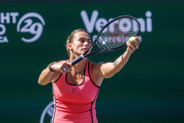 March 8, 2026: Aryna Sabalenka in action againstJaqueline Cristian (ROU) during their round 3 match at the BNP Paribas Open on March 7, 2026, held at the Indian Wells Tennis Garden in Indian Wells, California. Indian Wells USA - ZUMAc04_ 20260308_zma_c04_105 Copyright: xMalxTaamx