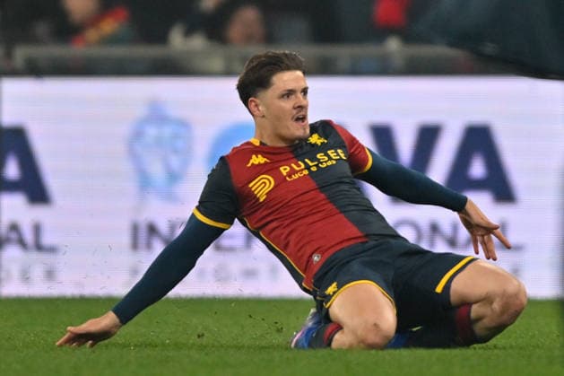 Vitor Machado Ferreira-Vitinha (Genoa CFC) celebrates after scoring a goal 2-1 during Genoa CFC vs AS Roma, Italian soccer Serie A match in Genoa, Italy, March 08 2026  Copyright: xDaniloxVigo IPAxSportx xipa-agency.netx xx IPA_72594496 IPA_Agency_IPA72594496