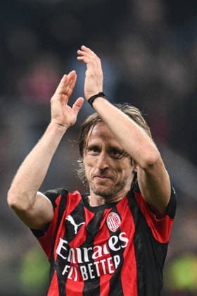 CALCIO - Serie A - AC Milan vs Inter - FC Internazionale Luka Modric of AC Milan celebrating after a victory after the Italian Serie A football match between AC Milan and Inter FC Internazionale on 8 March 2026 at Giuseppe Meazza San Siro Siro stadium in Milan, Italy Milan Italy  Copyright: xIPAxSport ABACAx