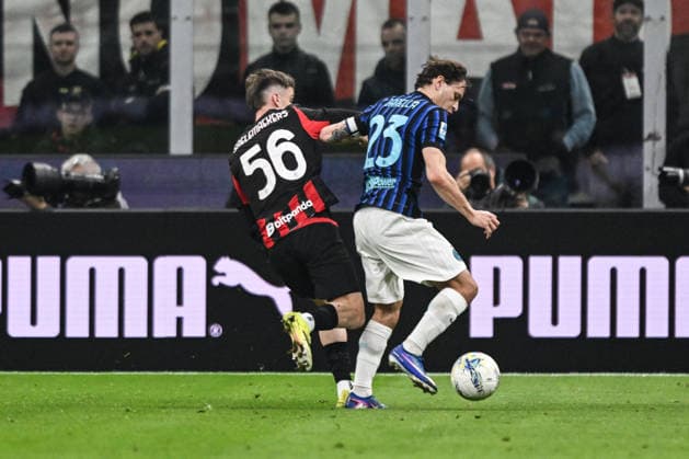 CALCIO - Serie A - AC Milan vs Inter - FC Internazionale Nicolo Barella of FC Inter in action during the Italian Serie A football match between AC Milan and Inter FC Internazionale on 8 March 2026 at Giuseppe Meazza San Siro Siro stadium in Milan, Italy Milan Italy  Copyright: xIPAxSport ABACAx