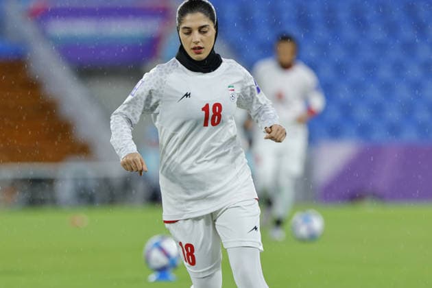 GOLD COAST, AUSTRALIA - MARCH 08 Sana Sadeghi (18 IR Iran) in action during the warm-up routine during the Womens Asian Cup match between Islamic Republic of Iran and Philippines at the Gold Coast Stadium on March 08 2026 in Gold Coast, Australia Copyright: xMatthewxStarlingx xSPPx Sportspressphoto_SPR106231