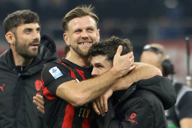 NICLAS FULLKRUG, CHRISTIAN PULISIC, Milan, Serie A, 2025-26, Milan vs Inter 1-0, 08-03-2026, Esultanza, Celebration, Jubel SERIE A 2025-26 MILAN-INTER 1-0