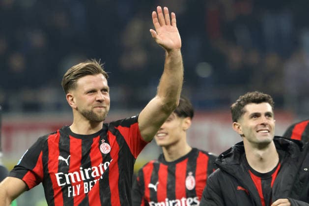 NICLAS FULLKRUG, CHRISTIAN PULISIC, Milan, Serie A, 2025-26, Milan vs Inter 1-0, 08-03-2026, Esultanza, Celebration, Jubel SERIE A 2025-26 MILAN-INTER 1-0