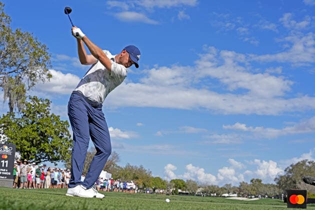 ORLANDO, FL - MARCH 08: PGA, Golf Herren golfer Daniel Berger plays his tee shot on the 11th hole during the final round of the Arnold Palmer Invitational presented by Mastercard on March 8, 2026, at Arnold Palmer™s Bay Hill Club & Lodge in Orlando, Florida. (Photo by Brian Spurlock Icon Sportswire) GOLF: MAR 08 PGA Arnold Palmer Invitational presented by Mastercard EDITORIAL USE ONLY Icon26030884