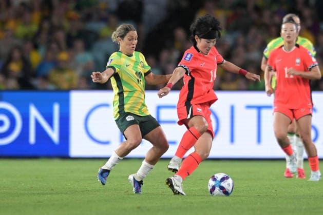 March 8, 2026, Sydney, Australia: Katrina Gorry (L) of Australia women football team and Jung Min-Young (R) of Republic of Korea women football team seen in action during the AFC Women s Asian Cup Group A match between Australia and Republic of Korea held at the Stadium Australia. Final score Australia 3:3 Republic of Korea. Australia Vs Republic Of Korea In Sydney - 08 Mar 2026  - ZUMAs197 20260308_aaa_s197_320 Copyright: xLuisxVeniegrax
