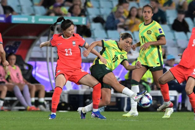 March 8, 2026, Sydney, Australia: Kang Chae-Rim (L) of Republic of Korea women football team and Katrina Gorry (R) of Australia women football team seen in action during the AFC Women s Asian Cup Group A match between Australia and Republic of Korea held at the Stadium Australia. Final score Australia 3:3 Republic of Korea. Final score Australia 3:3 Republic of Korea. Sydney Australia - ZUMAs197 20260308_aaa_s197_327 Copyright: xLuisxVeniegrax