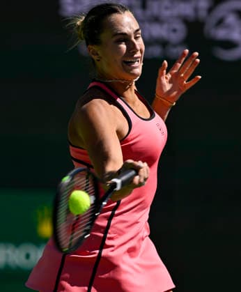 March 08, 2026 Aryna Sabalenka returns a shot against Jaqueline Cristian of Romania during their match at the BNP Paribas Open held at the Indian Wells Tennis Garden in Indian Wells, California. California. Mandatory Photo Credit : CSM Indian Wells United States of America - ZUMAc04_ 20260308_zma_c04_231 Copyright: xCharlesxBausx