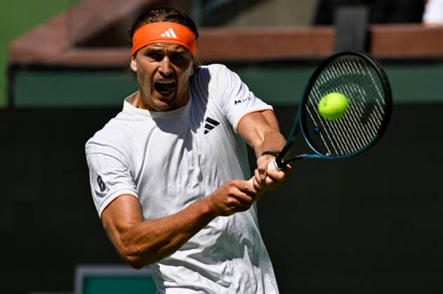 March 08, 2026 Alexander Zverev of Germany returns a shot against Brandon Nakashima during their match at the BNP Paribas Open held at the Indian Wells Tennis Garden in Indian Wells, California. California. Mandatory Photo Credit : CSM Tennis 2026: BNP Paribas Open MAR 08  - ZUMAc04_ 20260308_zma_c04_250 Copyright: xCharlesxBausx