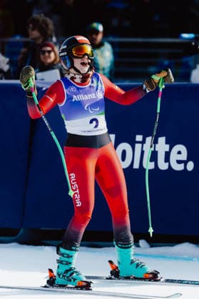 PARALYMPICS - Winter Paralympics Milano Cortina 2026 CORTINA D AMPEZZO,ITALY,09.MAR.26 - PARALYMPICS, ALPINE SKIING - Paralympic Winter games, Winterspiele,Spiele, Summer games Milano Cortina 2026, Super G, women. Image shows Veronika Aigner (AUT).  GEPAxpictures xMatthiasxTrinkl