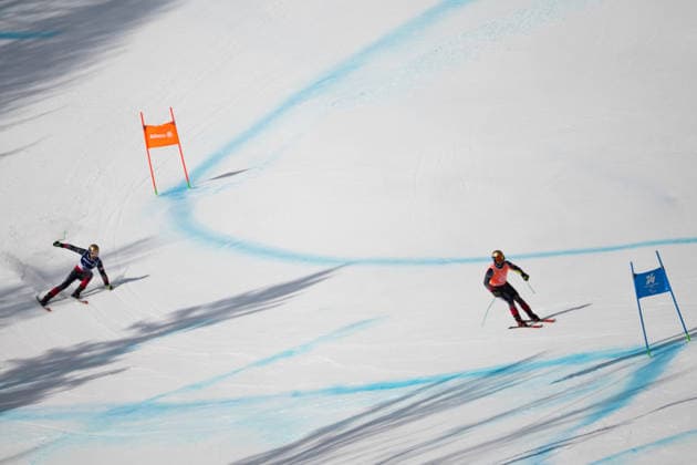 260309 Johannes Aigner of Austria with guide Nico Haberl compete in the men s Super-G para alpine skiing during day 3 of the Milano Cortina 2026 Winter Paralympic Games on March 9, 2026 in Cortina. Photo: Maxim Thore BILDBYRAN kod MT MT1014 alpint alpine skiing paralympic games paralympics paralympiska spel paralympiske leker vinter-paralympics winter paralympics milano cortina 2026 milano cortina 2026 winter paralympic games 3 bbeng super-g herr österrike *** 260309 Johannes Aigner of Austria with guide Nico Haberl compete in the men s Super G para alpine skiing during day 3 of the Milano Cortina 2026 Winter Paralympic Games on March 9, 2026 in Cortina Photo Maxim Thore BILDBYRAN kod MT MT1014 alpint alpine skiing paralympic games paralympiska spelen paralympiske leker vinter paralympics winter paralympics milano cortina 2026 milano cortina 2026 winter paralympic games 3 bbeng super g herr österrike  Copyright: MAXIMxTHORE BB260309MT021