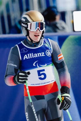 PARALYMPICS - Winter Paralympics Milano Cortina 2026 CORTINA D AMPEZZO,ITALY,09.MAR.26 - PARALYMPICS, ALPINE SKIING - Paralympic Winter games, Winterspiele,Spiele, Summer games Milano Cortina 2026, Super G, men. Image shows Johannes Aigner (AUT).  GEPAxpictures xMatthiasxTrinkl
