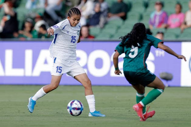 SOCCER ASIAN CUP BANGLADESH UZBEKISTAN, Umida Zoirova of Uzbekistan under pressure from Anika Rania Siddiqui of Bangladesh during the AFC Women™s Asian Cup Group B match between Bangladesh and Uzbekistan at HBF Park in Perth, Monday, March 9, 2026.( NO ARCHIVING, EDITORIAL USE ONLY PERTH WESTERN AUSTRALIA AUSTRALIA  Copyright: xRICHARDxWAINWRIGHTx 20260309116702016900