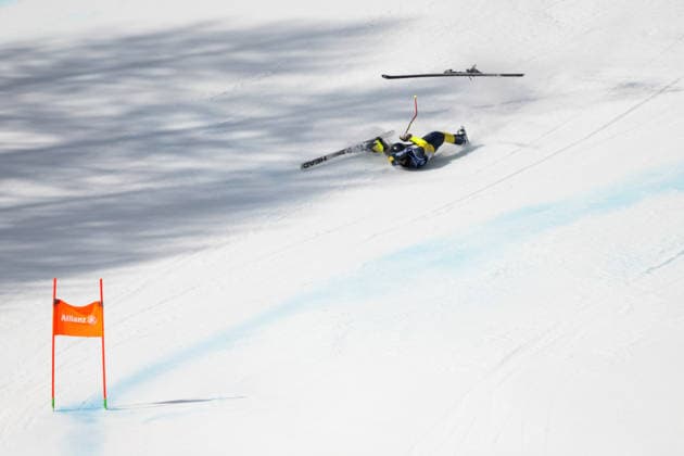 260309 Aaron Lindström of Sweden crashes while competing in the men s Super-G para alpine skiing during day 3 of the Milano Cortina 2026 Winter Paralympic Games on March 9, 2026 in Cortina. Photo: Maxim Thore BILDBYRAN kod MT MT1014 alpint alpine skiing paralympic games paralympics paralympiska spel paralympiske leker vinter-paralympics winter paralympics milano cortina 2026 milano cortina 2026 winter paralympic games 3 bbeng super-g herr sweden sverige *** 260309 Aaron Lindström of Sweden crashes while competing in the men s Super G para alpine skiing during day 3 of the Milano Cortina 2026 Winter Paralympic Games on March 9, 2026 in Cortina Photo Maxim Thore BILDBYRAN kod MT MT1014 alpint alpine skiing paralympic games paralympiska spel paralympiske leker vinter paralympics winter paralympics milano cortina 2026 milano cortina 2026 winter paralympic games 3 bbeng super g herr sweden sverige  Copyright: MAXIMxTHORE BB260309MT038
