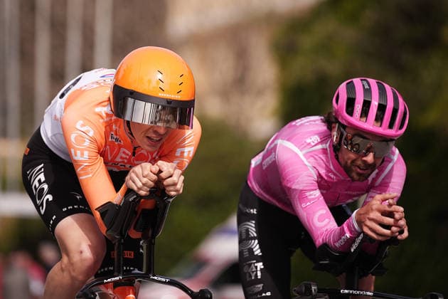Healy Ben Of Ef Education - Easypost during reconnaissance Stage 1, an individual time trial, of the Tirreno-Adriatico cycling race in Lido di Camaiore. The 11.5-kilometer stage starts and finishes in Lido di Camaiore- Italy - Monday, March 9, 2026. - cycling .  Copyright: xMarcoxAlpozzi LaPressex