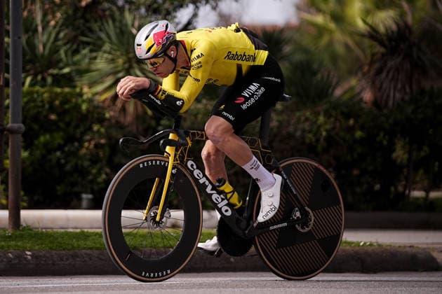 Van Aert Wout Of Team Visma Lease A Bike during reconnaissance Stage 1, an individual time trial, of the Tirreno-Adriatico cycling race in Lido di Camaiore. The 11.5-kilometer stage starts and finishes in Lido di Camaiore- Italy - Monday, March 9, 2026. - cycling .  Copyright: xMarcoxAlpozzi LaPressex