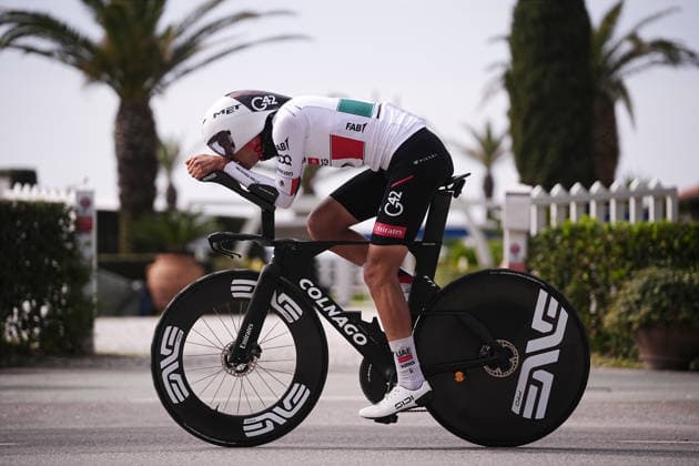 Del Toro Romero Isaac Of Uae Team Emirates Xrg during reconnaissance Stage 1, an individual time trial, of the Tirreno-Adriatico cycling race in Lido di Camaiore. The 11.5-kilometer stage starts and finishes in Lido di Camaiore- Italy - Monday, March 9, 2026. - cycling .  Copyright: xMarcoxAlpozzi LaPressex
