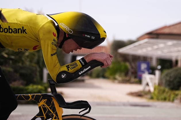 Rider during reconnaissance Stage 1, an individual time trial, of the Tirreno-Adriatico cycling race in Lido di Camaiore. The 11.5-kilometer stage starts and finishes in Lido di Camaiore- Italy - Monday, March 9, 2026. - cycling .  Copyright: xMarcoxAlpozzi LaPressex
