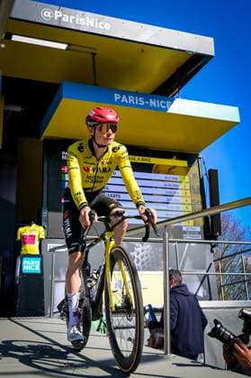 Danish Jonas Vingegaard of Team Visma-Lease a Bike pictured at the start of the second stage of 84th edition of the Paris-Nice cycling race, 187 km from Epone to Montargis, Monday 09 March 2026. DAVIDxPINTENS  x166944353x