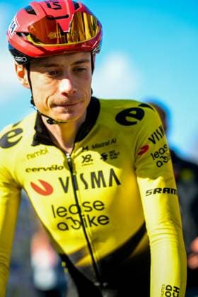Danish Jonas Vingegaard of Team Visma-Lease a Bike pictured at the start of the second stage of 84th edition of the Paris-Nice cycling race, 187 km from Epone to Montargis, Monday 09 March 2026. DAVIDxPINTENS  x166945698x