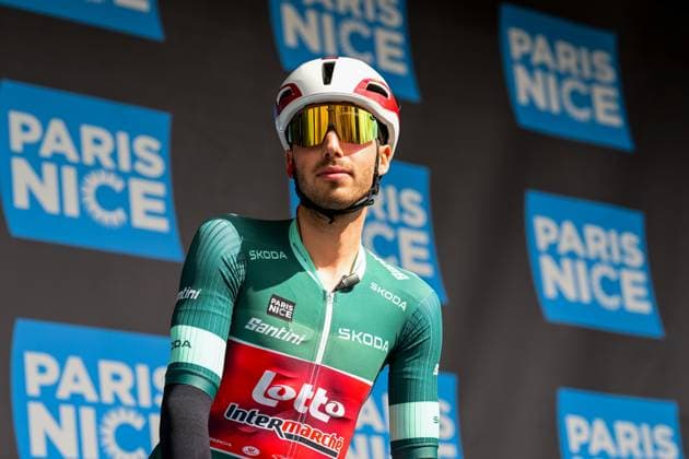 Belgian Vito Braet of Lotto-Intermarche pictured at the start of the second stage of 84th edition of the Paris-Nice cycling race, 187 km from Epone to Montargis, Monday 09 March 2026. DAVIDxPINTENS  x166946619x