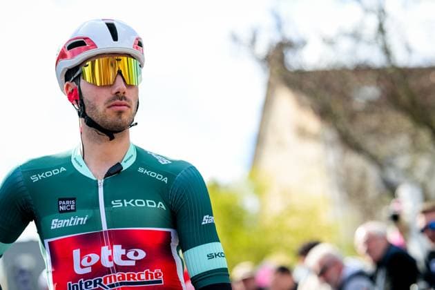 Belgian Vito Braet of Lotto-Intermarche pictured at the start of the second stage of 84th edition of the Paris-Nice cycling race, 187 km from Epone to Montargis, Monday 09 March 2026. DAVIDxPINTENS  x166946624x