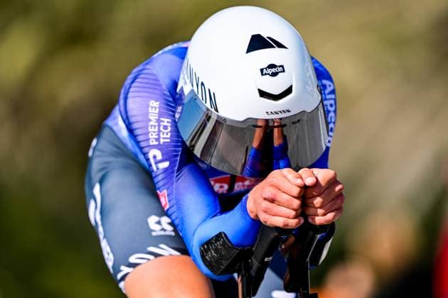 Belgian Jasper Philipsen pictured in action during the first stage of the Tirreno-Adriatico cycling race, a 11,5km individual time trial in Lido di Camaiore, Italy, Monday 09 March 2026. DIRKxWAEM  x166952862x
