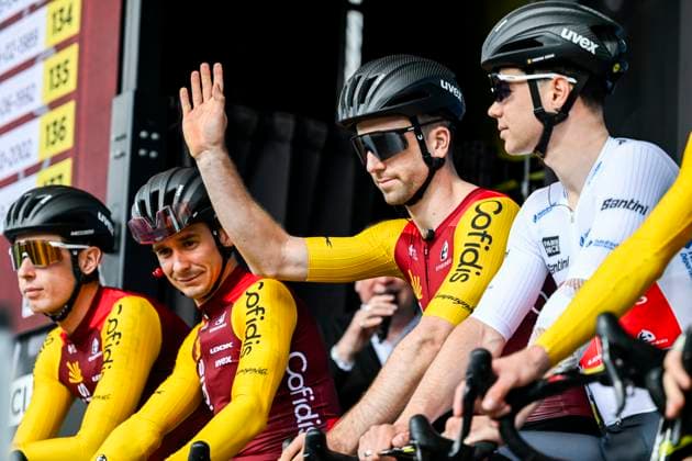 Paris Nice 2026 Stage 2 MONTARGIS, FRANCE - MARCH 09 : Allegaert Piet (BEL) of Cofidis on stage before the start of the race during stage 2 of the 84th edition of Paris - Nice an UCI World Tour 2.UWT cycling road race stage for Men Elite of 187 km with start in Epone and finish in Montargis on March 9, 2026 in Montargis, France, 09 03 2026 ( Motordriver Guy De Vuyst - Montargis France  Copyright: xNicoxVereeckenx