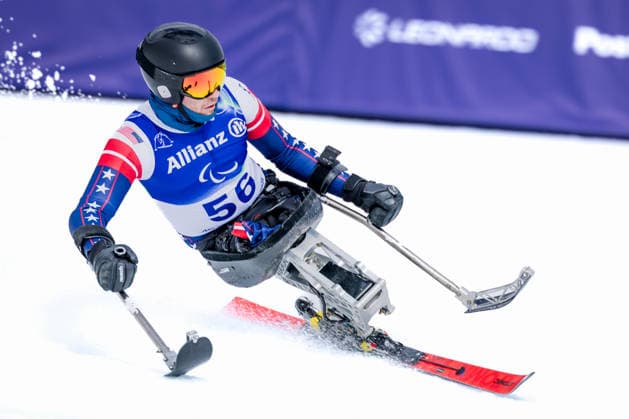 PARALYMPICS - Winter Paralympics Milano Cortina 2026 CORTINA D AMPEZZO,ITALY,09.MAR.26 - PARALYMPICS, ALPINE SKIING - Paralympic Winter games, Winterspiele,Spiele, Summer games Milano Cortina 2026, Super G, men. Image shows Ravi Drugan (USA).  GEPAxpictures xMatthiasxTrinkl