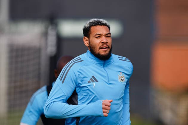 Newcastle United Barcelona Press and Training Joelinton of Newcastle United during the Newcastle United Barcelona training session press conference, PK, Pressekonferenz at Newcastle United Training Centre, Benton, UK on 9 March 2026. Benton Newcastle United Training Centre Tyne and Wear UK Editorial use only , Copyright: xCraigxCowanx PSI-23866-0045