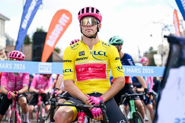 Paris Nice 2026 Stage 2 MONTARGIS, FRANCE - MARCH 09 : Lamperti Luke (USA) of EF Education EasyPost before the start of the race during stage 2 of the 84th edition of Paris - Nice an UCI World Tour 2.UWT cycling road race stage for Men Elite of 187 km with start in Epone and finish in Montargis on March 9, 2026 in Montargis, France, 09 03 2026 ( Motordriver Guy De Vuyst - Montargis France  Copyright: xNicoxVereeckenx