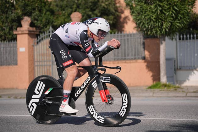 Giaimi Luca Of Uae Team Emirates Xrg during Stage 1, an individual time trial, of the Tirreno-Adriatico cycling race in Lido di Camaiore. The 11.5-kilometer stage starts and finishes in Lido di Camaiore- Italy - Monday, March 9, 2026. - cycling .  Copyright: xMartcoxAlpozzi LaPressex