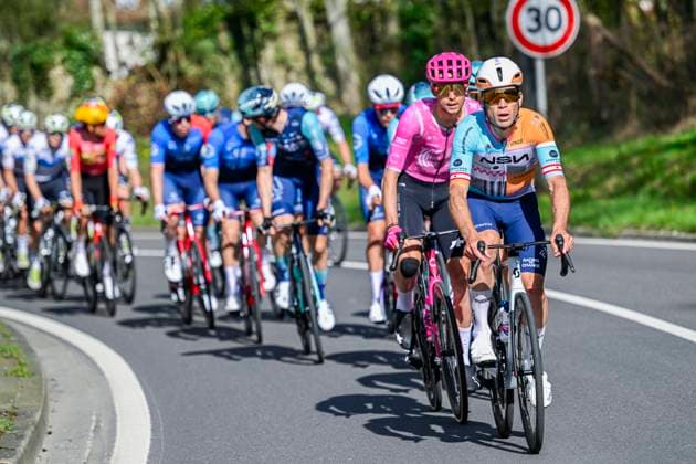 Paris Nice 2026 Stage 2 MONTARGIS, FRANCE - MARCH 09 : Boivin Guillaume (CAN) of NSN Cycling Team leading the peloton during stage 2 of the 84th edition of Paris - Nice an UCI World Tour 2.UWT cycling road race stage for Men Elite of 187 km with start in Epone and finish in Montargis on March 9, 2026 in Montargis, France, 09 03 2026 ( Motordriver Guy De Vuyst - Montargis France  Copyright: xNicoxVereeckenx