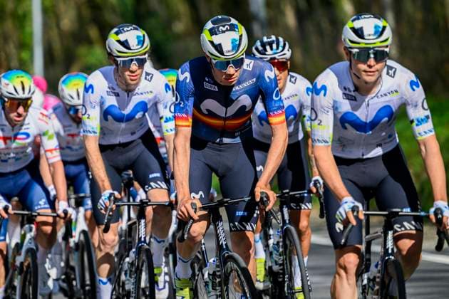 Paris Nice 2026 Stage 2 MONTARGIS, FRANCE - MARCH 09 : Romeo Ivan (ESP) of Movistar Team in action during stage 2 of the 84th edition of Paris - Nice an UCI World Tour 2.UWT cycling road race stage for Men Elite of 187 km with start in Epone and finish in Montargis on March 9, 2026 in Montargis, France, 09 03 2026 ( Motordriver Guy De Vuyst - Montargis France  Copyright: xNicoxVereeckenx