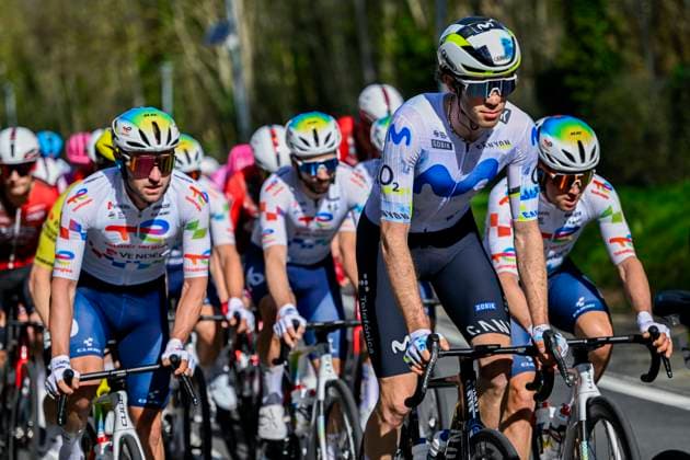 Paris Nice 2026 Stage 2 MONTARGIS, FRANCE - MARCH 09 : Rider of Movistar Team in action during stage 2 of the 84th edition of Paris - Nice an UCI World Tour 2.UWT cycling road race stage for Men Elite of 187 km with start in Epone and finish in Montargis on March 9, 2026 in Montargis, France, 09 03 2026 ( Motordriver Guy De Vuyst - Montargis France  Copyright: xNicoxVereeckenx