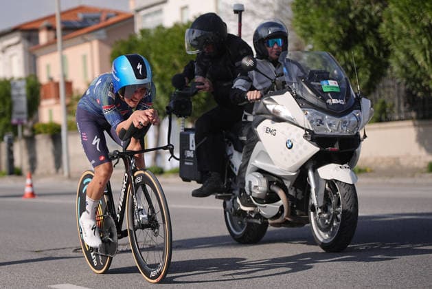 an Wilder Ilan Of Soudal Quick-Step during Stage 1, an individual time trial, of the Tirreno-Adriatico cycling race in Lido di Camaiore. The 11.5-kilometer stage starts and finishes in Lido di Camaiore- Italy - Monday, March 9, 2026. - cycling .  Copyright: xMartcoxAlpozzi LaPressex