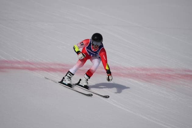 (260309) -- CORTINA D AMPEZZO, March 9, 2026 -- Robin Cuche of Switzerland competes during the men s super G standing final match of para alpine skiing at the Milan-Cortina 2026 Paralympic Winter games, Winterspiele,Spiele, Summer games in Cortina D ampezzo, Italy, March 9, 2026. Mu Yu) (SP)ITALY-CORTINA D AMPEZZO-PARALYMPIC WINTER GAMES-PARA ALPINE SKIING-MEN S SUPER G STANDING-FINAL MouxYu 