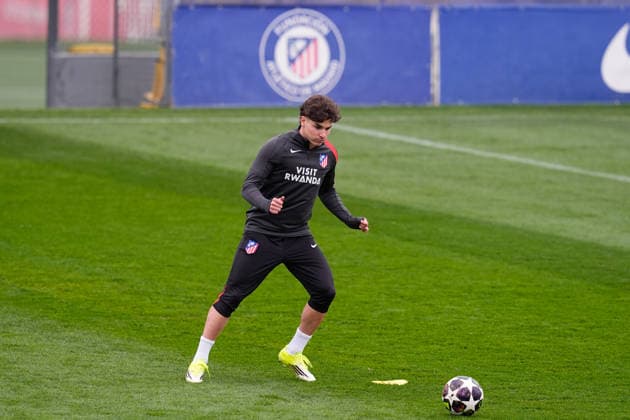 March 9, 2026, Majadahonda, Madrid, Spain: Julian Alvarez during the training day of Atletico de Madrid ahead the UEFA Champions League 2025 26 match against Tottenham Hotspur at Ciudad Deportiva Wanda Atletico de Madrid on March 09, 2026, in Majadahonda, Madrid, Spain. Majadahonda Spain - ZUMAa181 20260309_zaa_a181_053 Copyright: xDennisxAgyemanx