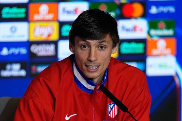 March 9, 2026, Madrid, Madrid, Spain: Robin Le Normand of Atletico de Madrid attends his press conference, PK, Pressekonferenz during the training day of Atletico de Madrid ahead the UEFA Champions League 2025 26 match against Tottenham Hotspur at Riyadh Air Metropolitano on March 09, 2026, in Madrid, Spain. Madrid Spain - ZUMAa181 20260309_zaa_a181_077 Copyright: xDennisxAgyemanx