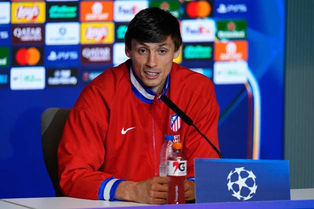 March 9, 2026, Madrid, Madrid, Spain: Robin Le Normand of Atletico de Madrid attends his press conference, PK, Pressekonferenz during the training day of Atletico de Madrid ahead the UEFA Champions League 2025 26 match against Tottenham Hotspur at Riyadh Air Metropolitano on March 09, 2026, in Madrid, Spain. Madrid Spain - ZUMAa181 20260309_zaa_a181_078 Copyright: xDennisxAgyemanx