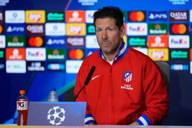March 9, 2026, Madrid, Madrid, Spain: Diego Pablo Simeone, head coach of Atletico de Madrid, attends his press conference, PK, Pressekonferenz during the training day of Atletico de Madrid ahead the UEFA Champions League 2025 26 match against Tottenham Hotspur at Riyadh Air Metropolitano on March 09, 2026, in Madrid, Spain. Atletico De Madrid Training Session And Press Conference - UEFA Champions League 2025 26  - ZUMAa181 20260309_zaa_a181_086 Copyright: xDennisxAgyemanx
