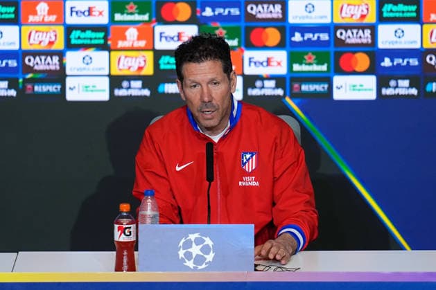 March 9, 2026, Madrid, Madrid, Spain: Diego Pablo Simeone, head coach of Atletico de Madrid, attends his press conference, PK, Pressekonferenz during the training day of Atletico de Madrid ahead the UEFA Champions League 2025 26 match against Tottenham Hotspur at Riyadh Air Metropolitano on March 09, 2026, in Madrid, Spain. Madrid Spain - ZUMAa181 20260309_zaa_a181_099 Copyright: xDennisxAgyemanx