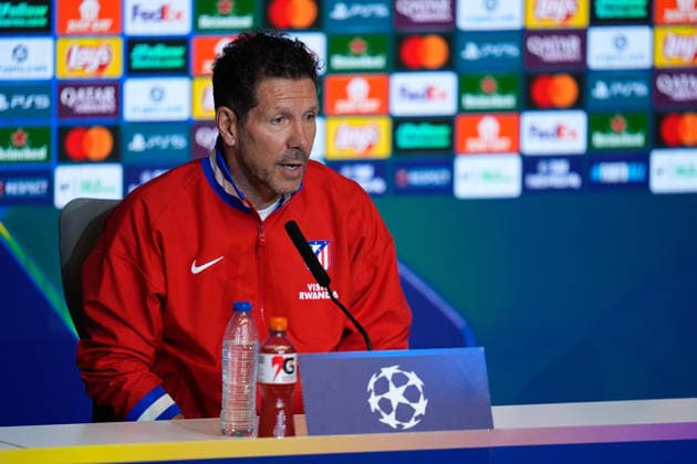 March 9, 2026, Madrid, Madrid, Spain: Diego Pablo Simeone, head coach of Atletico de Madrid, attends his press conference, PK, Pressekonferenz during the training day of Atletico de Madrid ahead the UEFA Champions League 2025 26 match against Tottenham Hotspur at Riyadh Air Metropolitano on March 09, 2026, in Madrid, Spain. Atletico De Madrid Training Session And Press Conference - UEFA Champions League 2025 26  - ZUMAa181 20260309_zaa_a181_095 Copyright: xDennisxAgyemanx