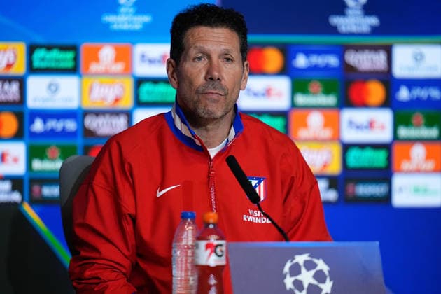 March 9, 2026, Madrid, Madrid, Spain: Diego Pablo Simeone, head coach of Atletico de Madrid, attends his press conference, PK, Pressekonferenz during the training day of Atletico de Madrid ahead the UEFA Champions League 2025 26 match against Tottenham Hotspur at Riyadh Air Metropolitano on March 09, 2026, in Madrid, Spain. Atletico De Madrid Training Session And Press Conference - UEFA Champions League 2025 26  - ZUMAa181 20260309_zaa_a181_096 Copyright: xDennisxAgyemanx