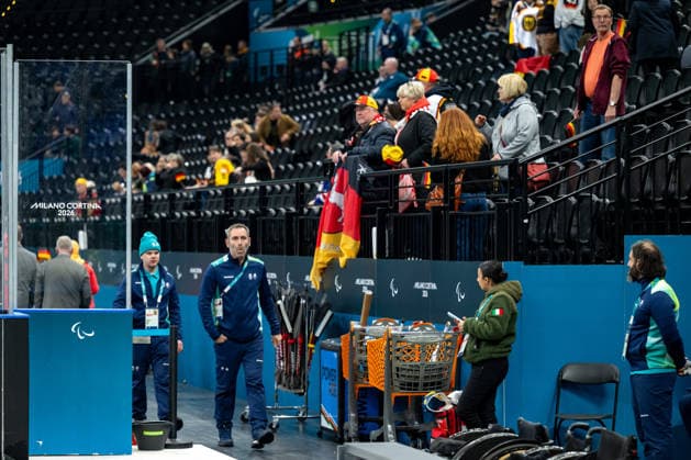 Para Ice hockey, Eishockey - Millano Cortina 2026 Winter Paralympics: Day 3 - GER-USA Para Ice Hockey - Milano Cortina 2026 Winter Paralympics: Day 3 MILANO SANTAGIULIA ICE HOCKEY ARENA MILANO, ITALY - MARCH 9: Preliminary Round - Group A Germany - United States Impressions of Team Para Ice Hockey Germany playing Team USA at March 9 at the Milano Cortina 2026 Winter Paralympics Para Ice Hockey Tournament in the Milano Santagiulia Ice Hockey Arena at day 3. (Photo by RALF KUCKUCK) Copyright 2026 Ralf Kuckuck
