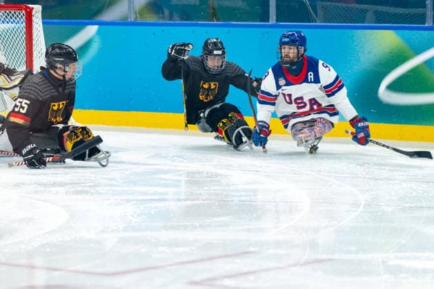 Para Ice hockey, Eishockey - Millano Cortina 2026 Winter Paralympics: Day 3 - GER-USA Para Ice Hockey - Milano Cortina 2026 Winter Paralympics: Day 3 MILANO SANTAGIULIA ICE HOCKEY ARENA MILANO, ITALY - MARCH 9: Preliminary Round - Group A Germany - United States Impressions of Team Para Ice Hockey Germany playing Team USA at March 9 at the Milano Cortina 2026 Winter Paralympics Para Ice Hockey Tournament in the Milano Santagiulia Ice Hockey Arena at day 3. (Photo by RALF KUCKUCK) Copyright 2026 Ralf Kuckuck